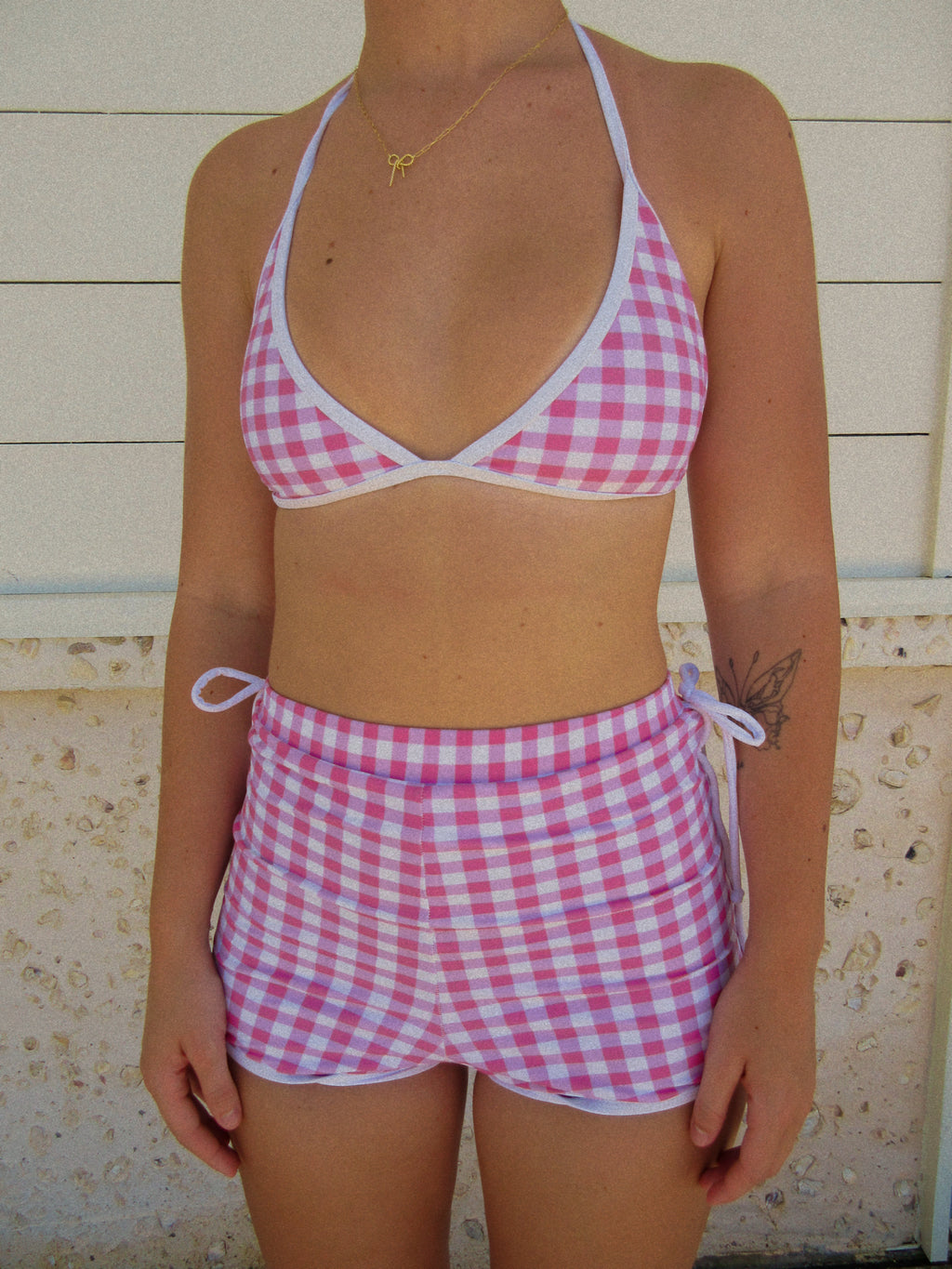 Pink Gingham Set with Bows