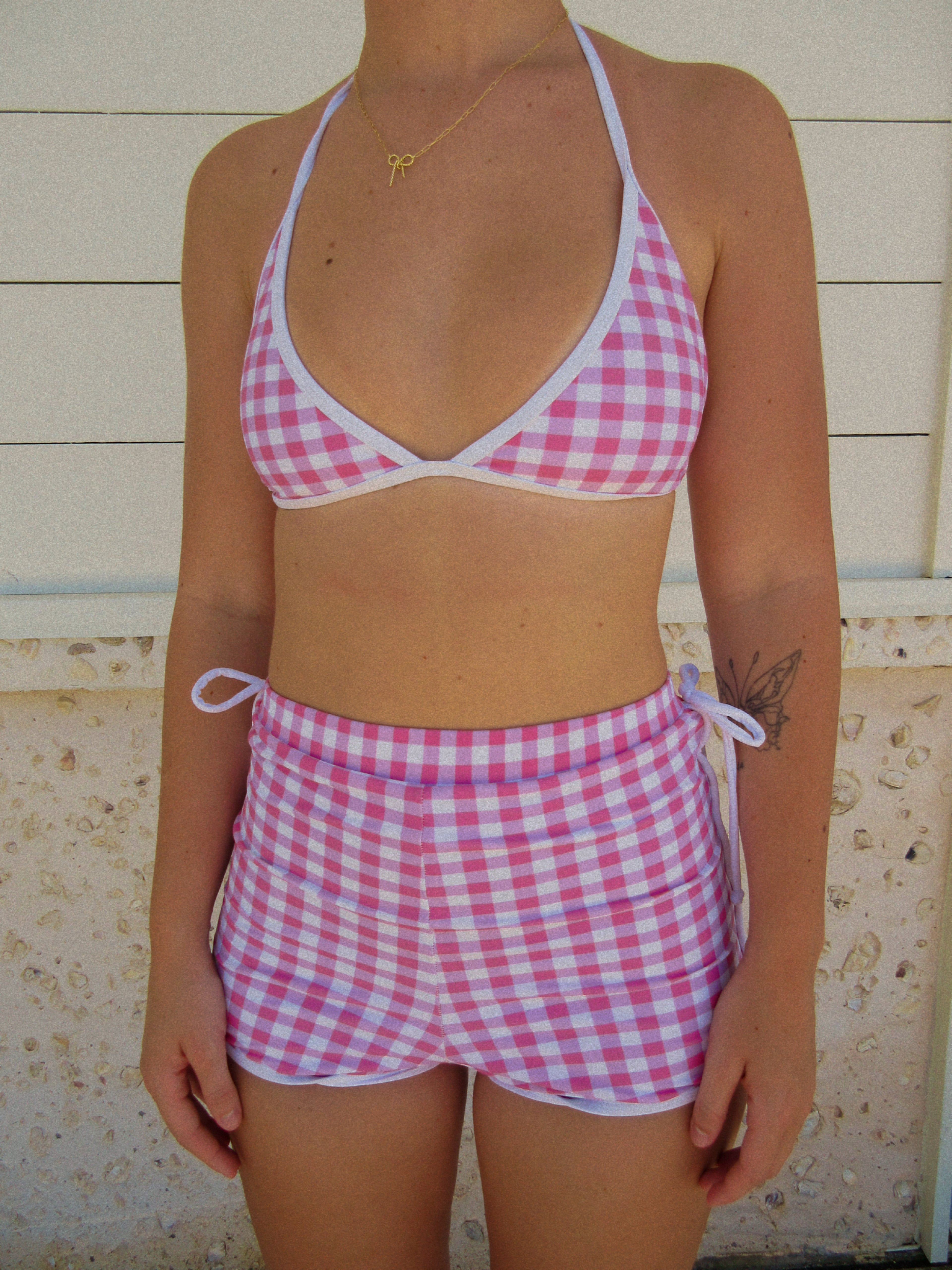 Pink Gingham Set with Bows