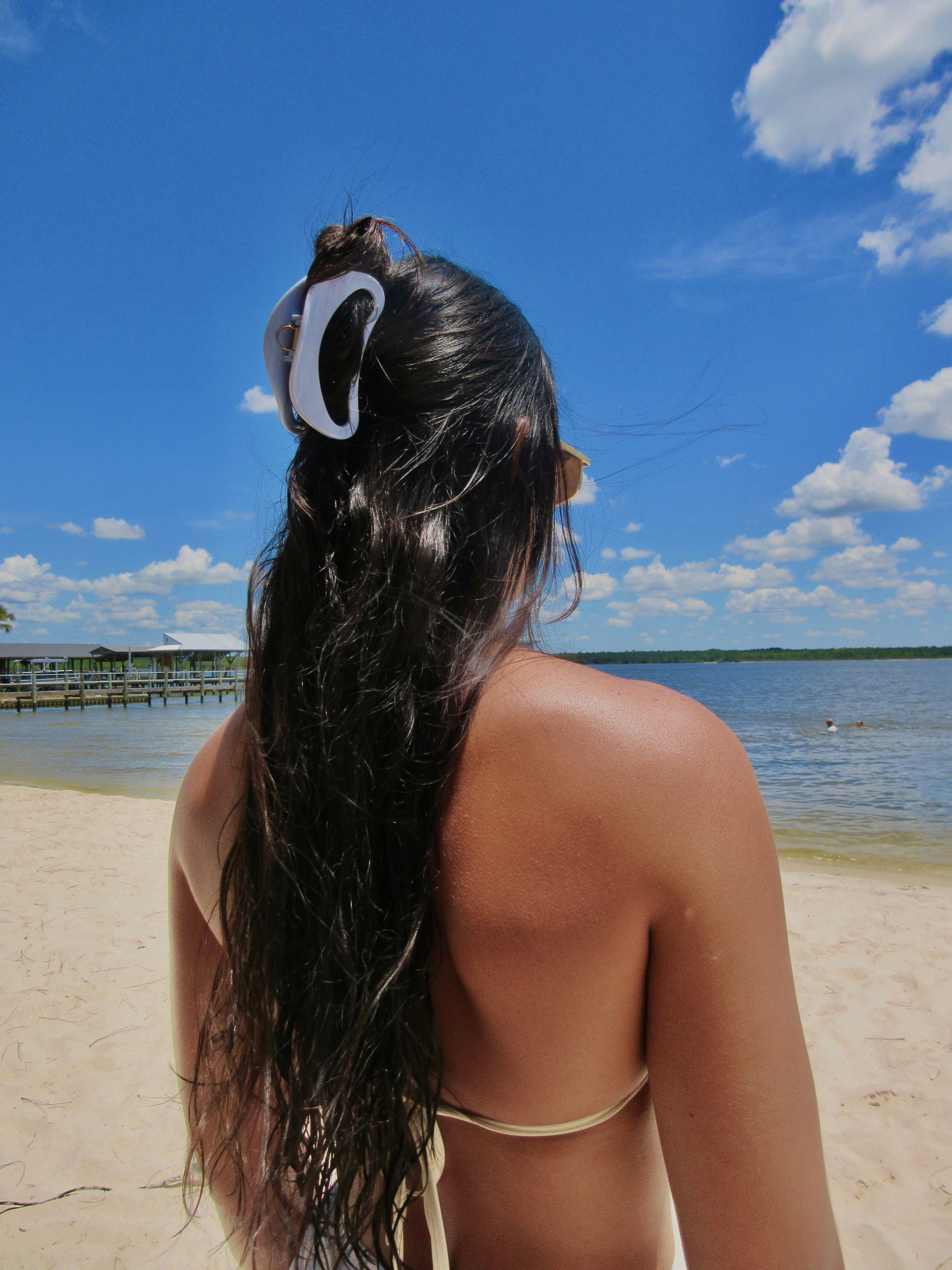 Baby Blue Seashell Curve Claw Clip