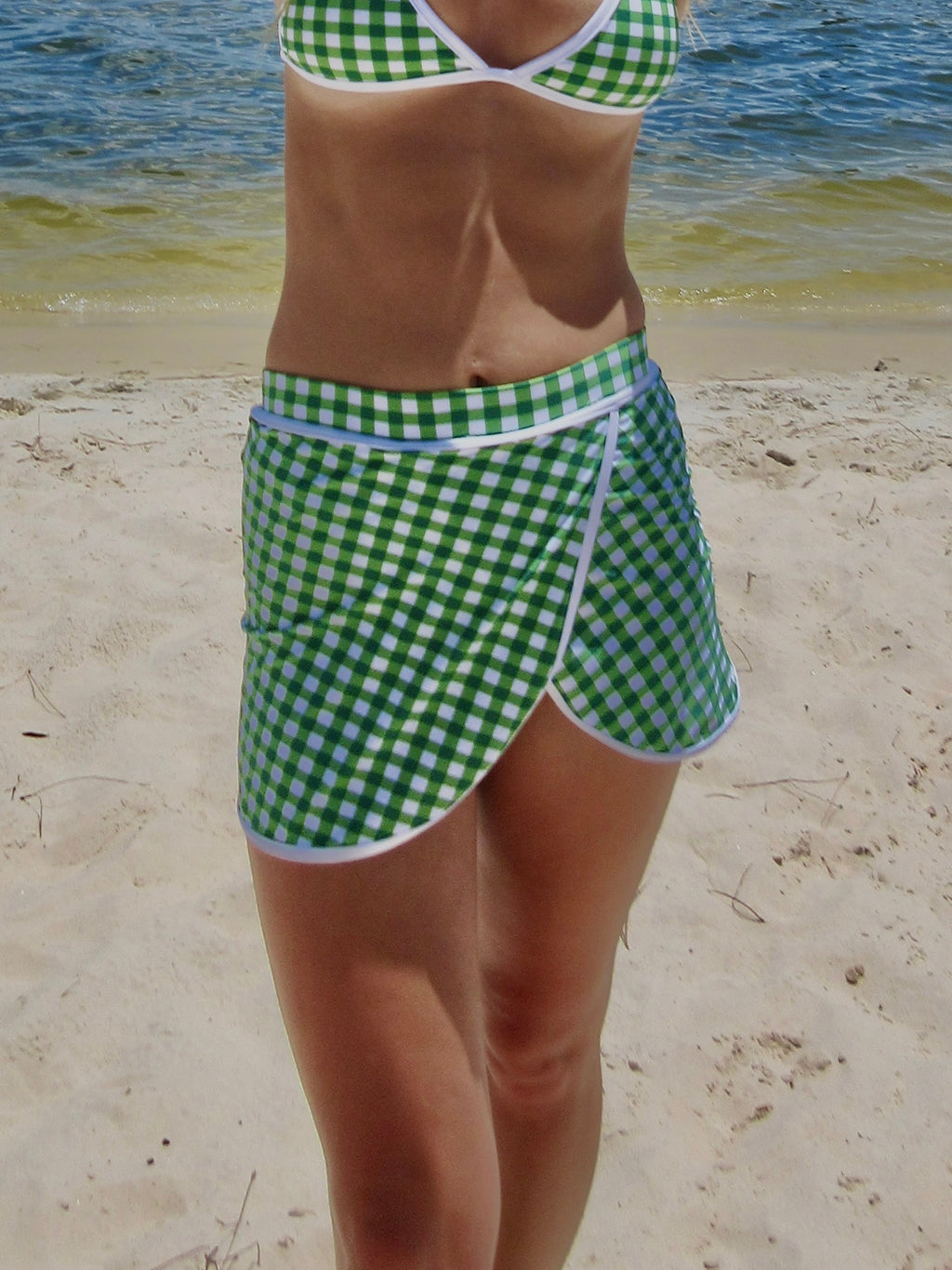 Green Gingham Skirt (Bottoms Only)