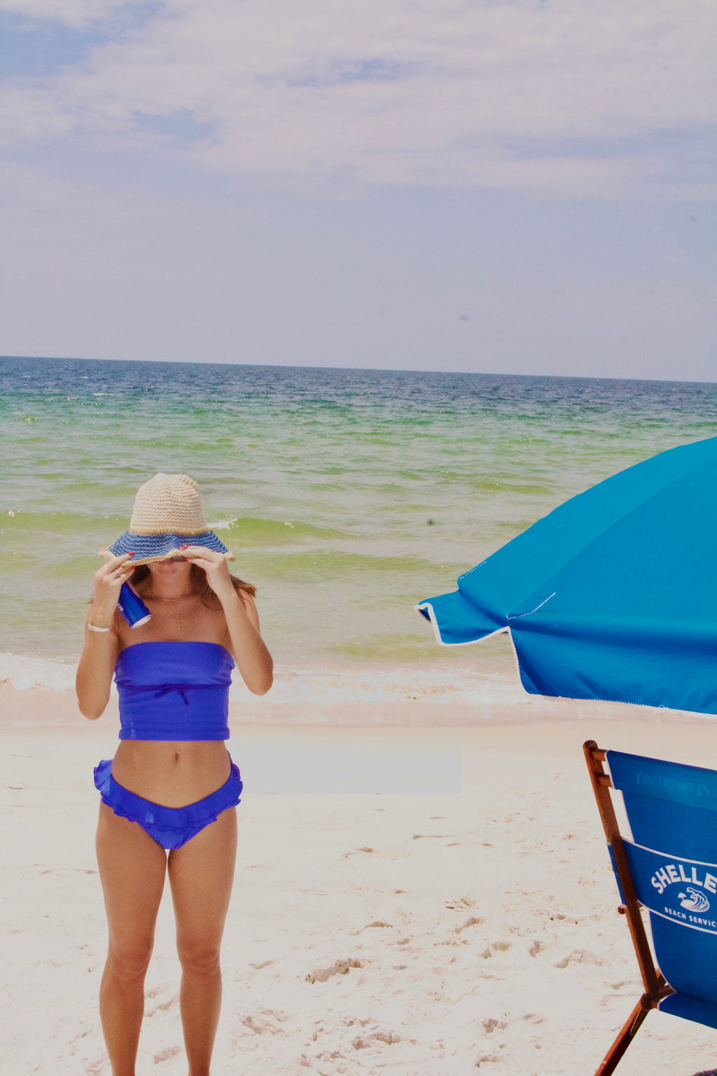 Bold Blue Ruffle Bikini Set