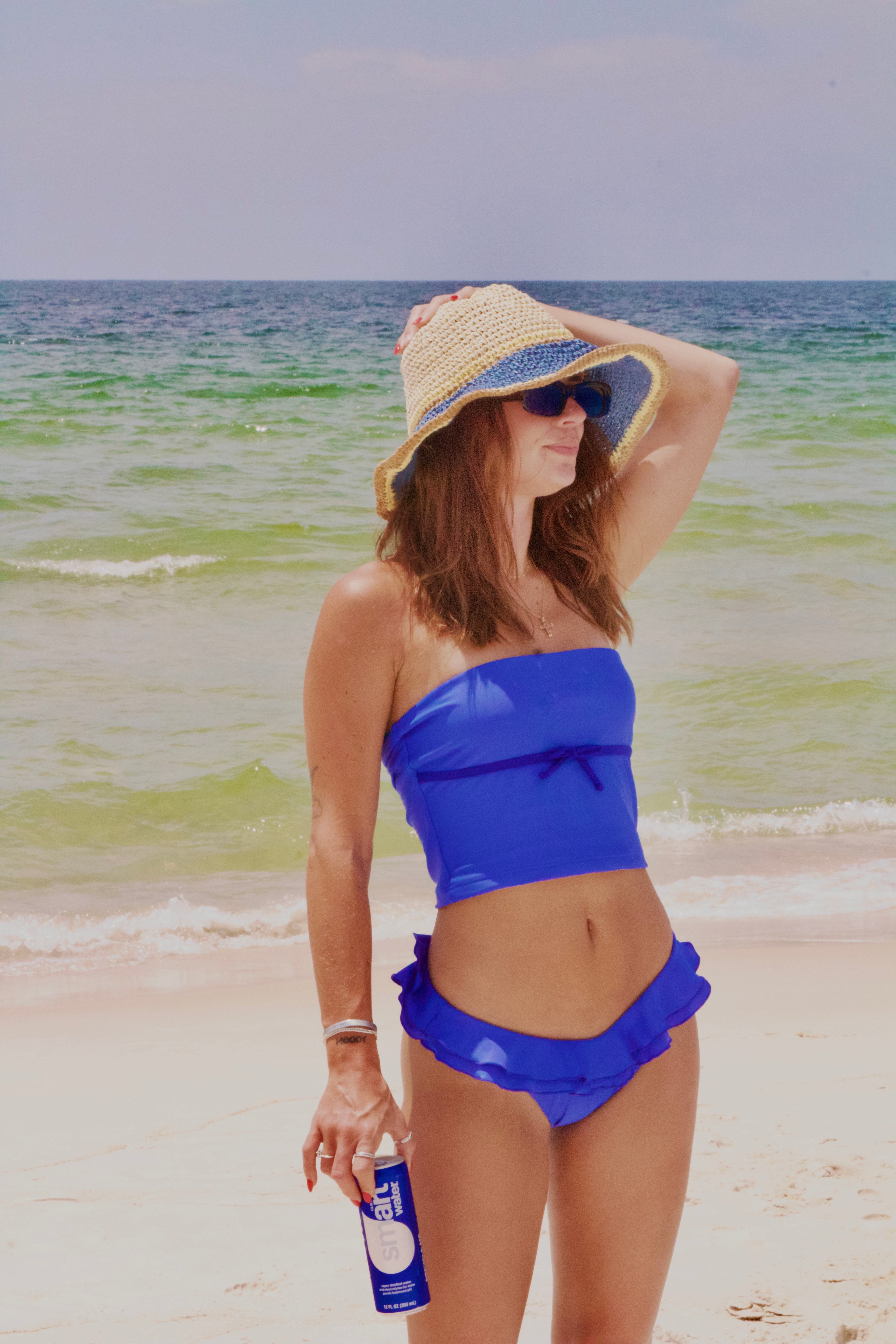 Bold Blue Ruffle Bikini Set