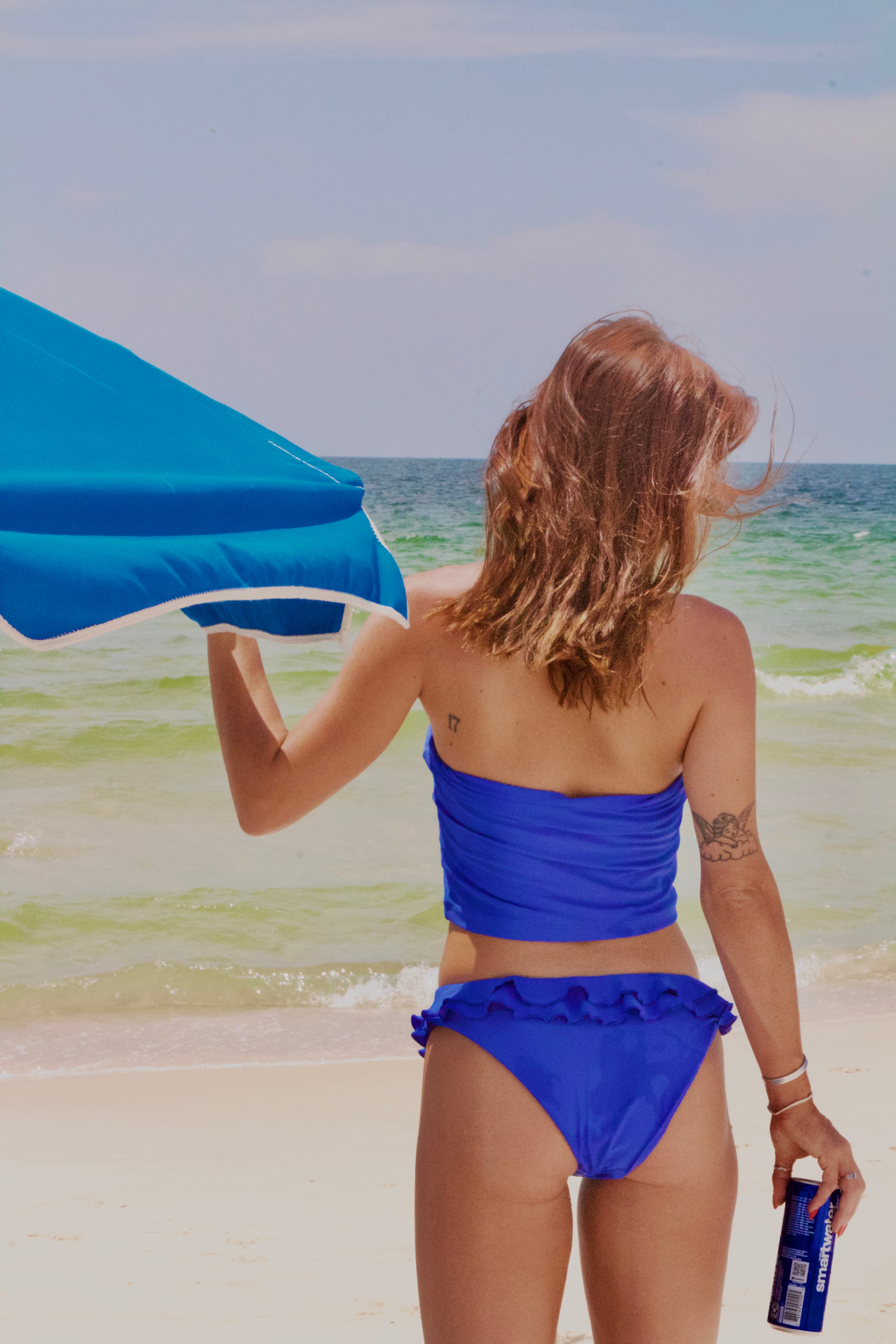 Bold Blue Ruffle Bikini Set