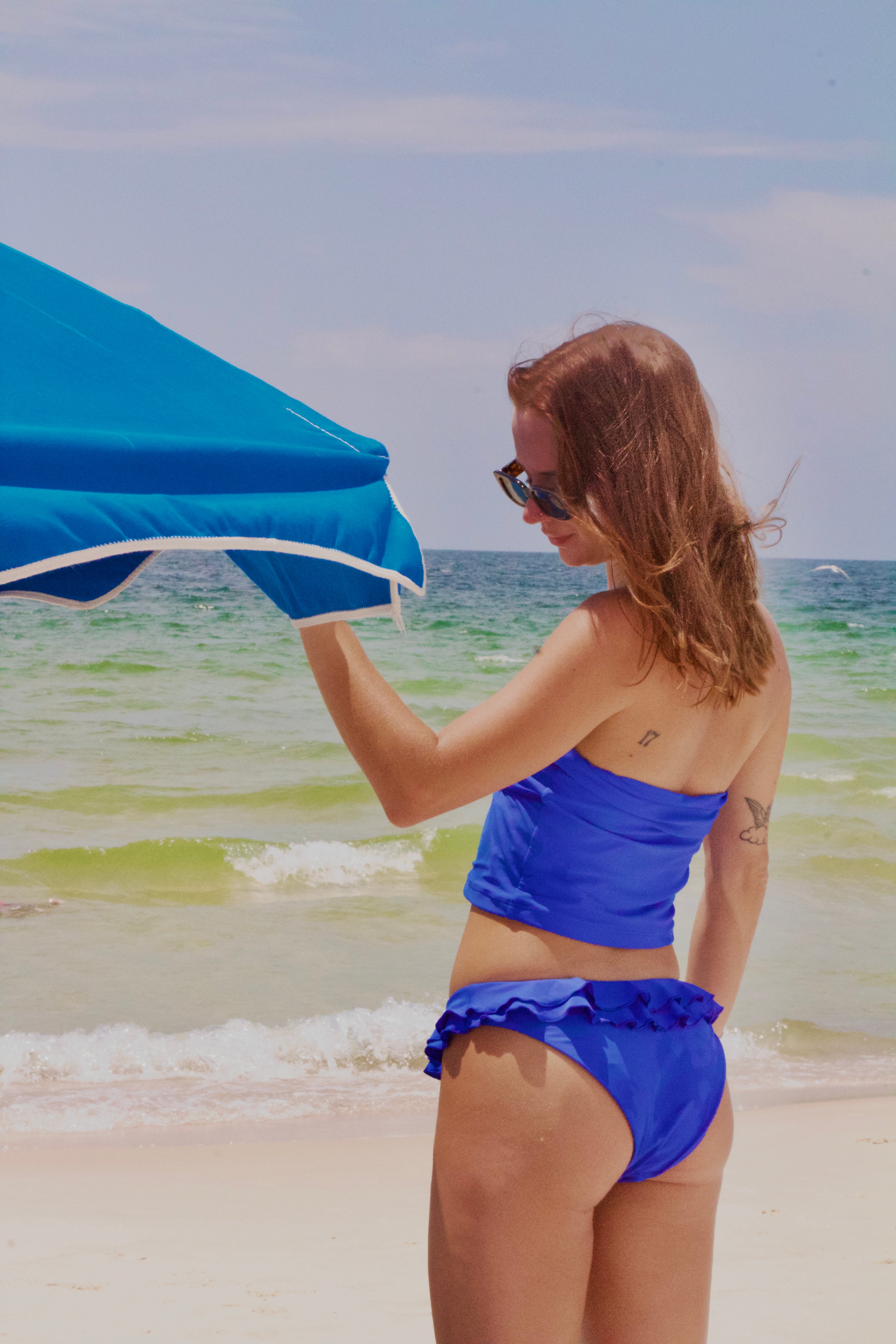 Bold Blue Ruffle Bikini Set