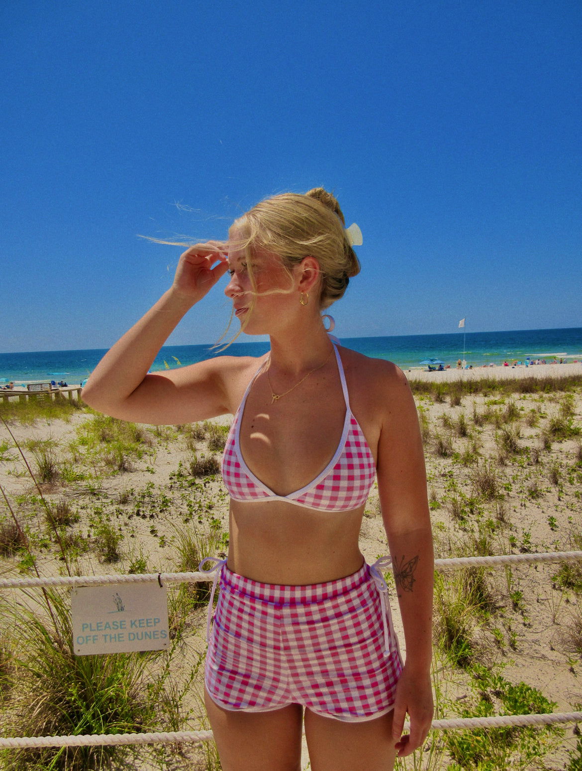 Pink Gingham Set with Bows