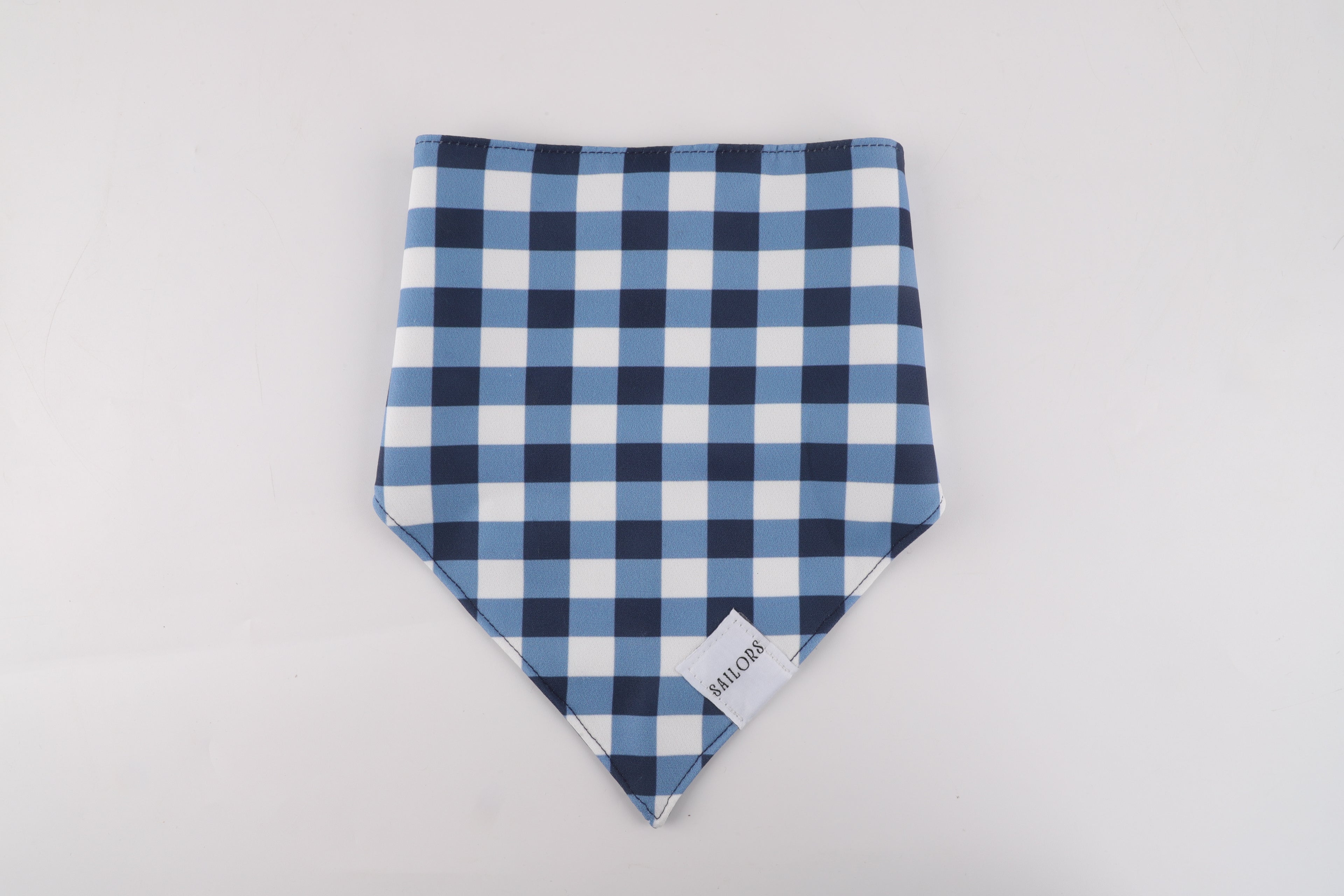 Blue Gingham Reversible Dog Bandana