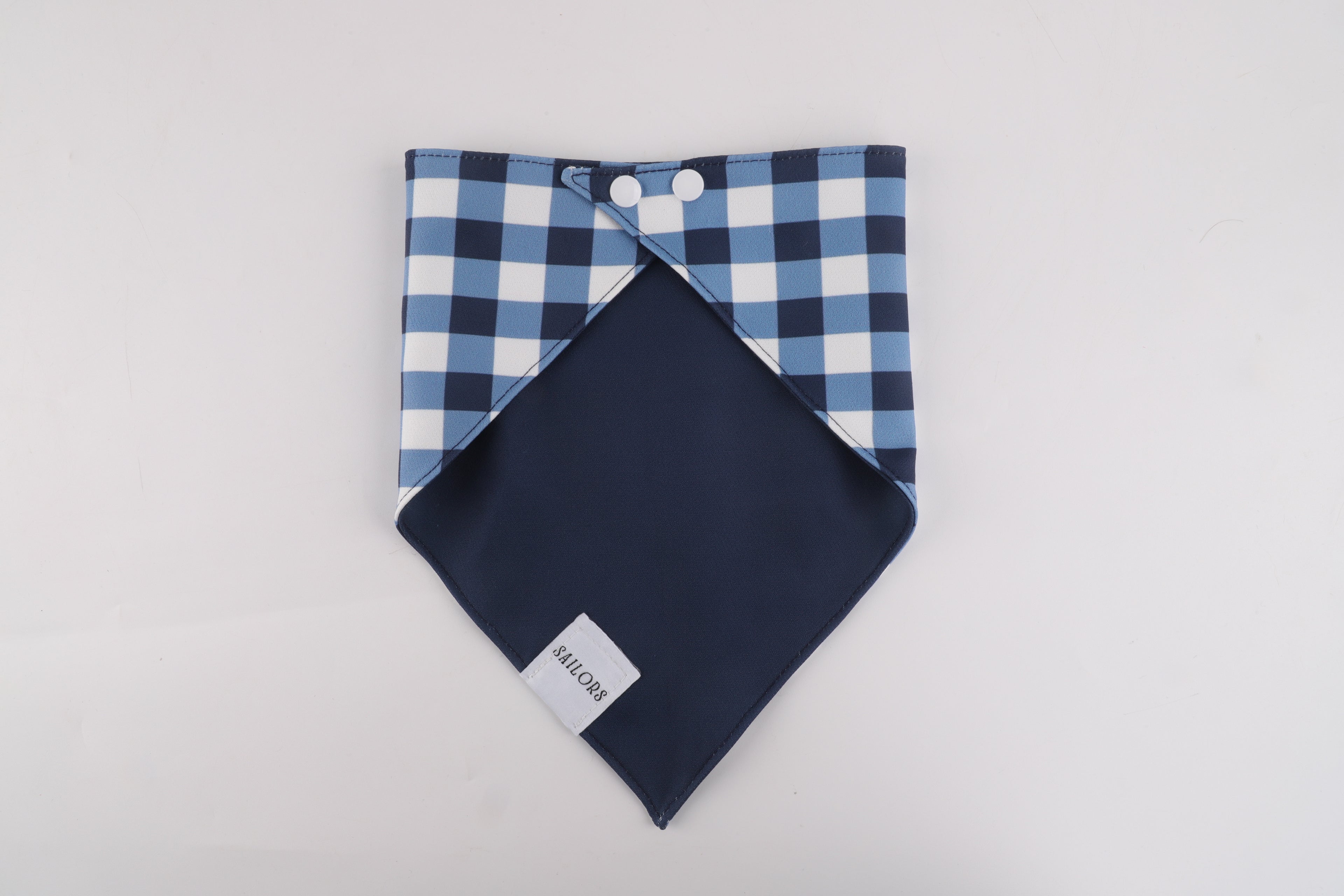 Blue Gingham Reversible Dog Bandana