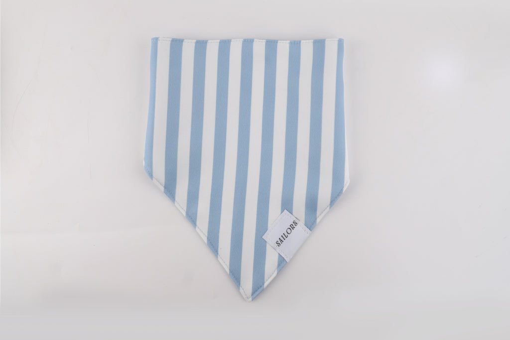 Blue and White Striped Reversible Dog Bandana