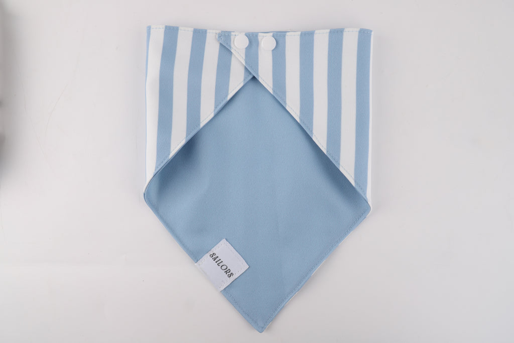 Blue and White Striped Reversible Dog Bandana