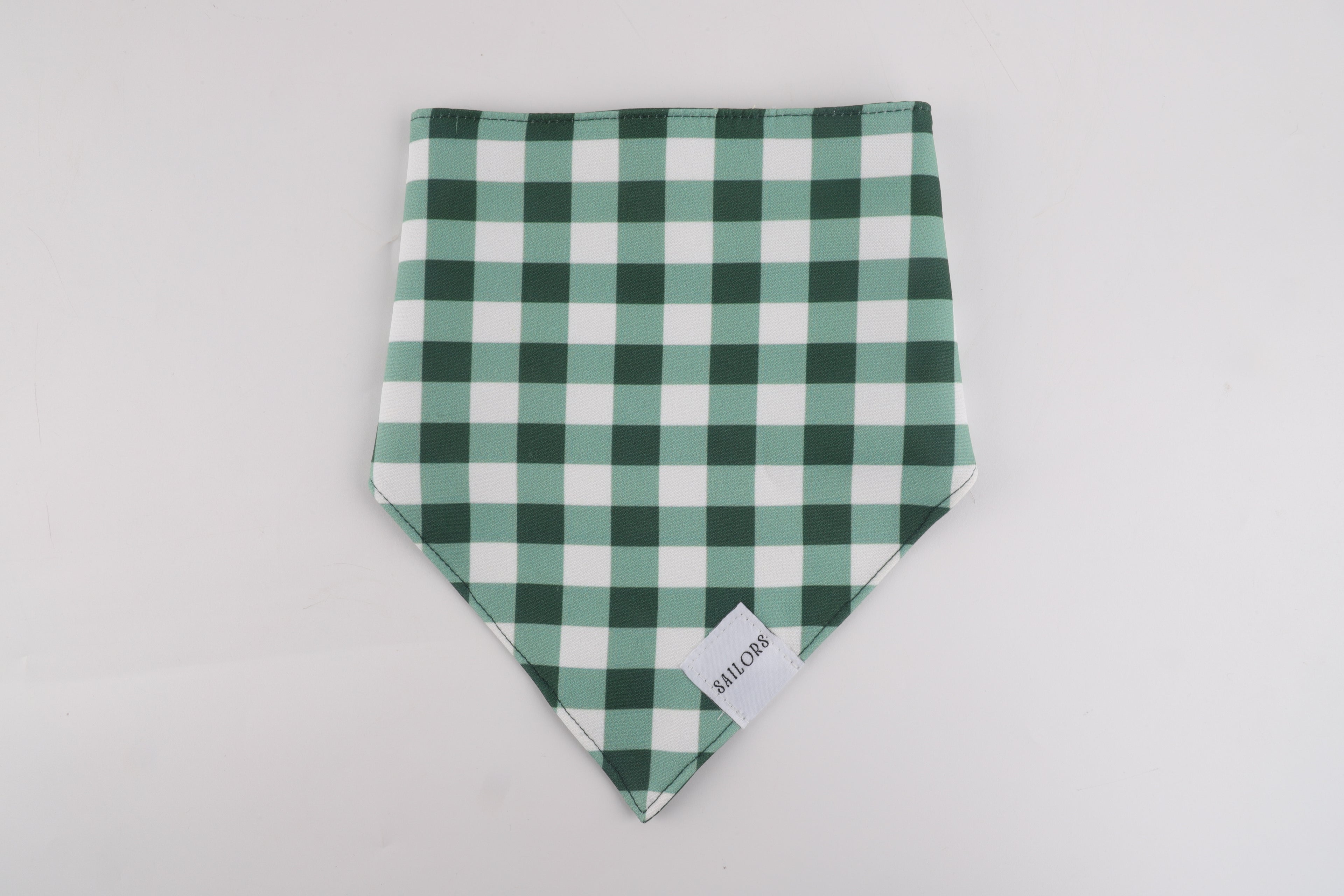 Green Gingham Reversible Dog Bandana