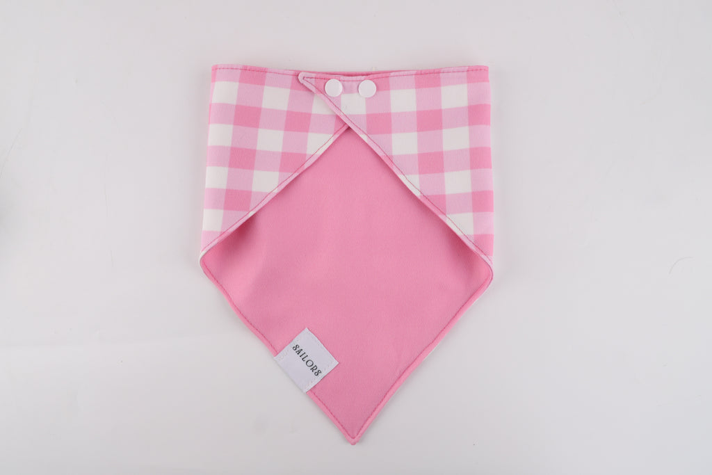 Pink Gingham Reversible Dog Bandana