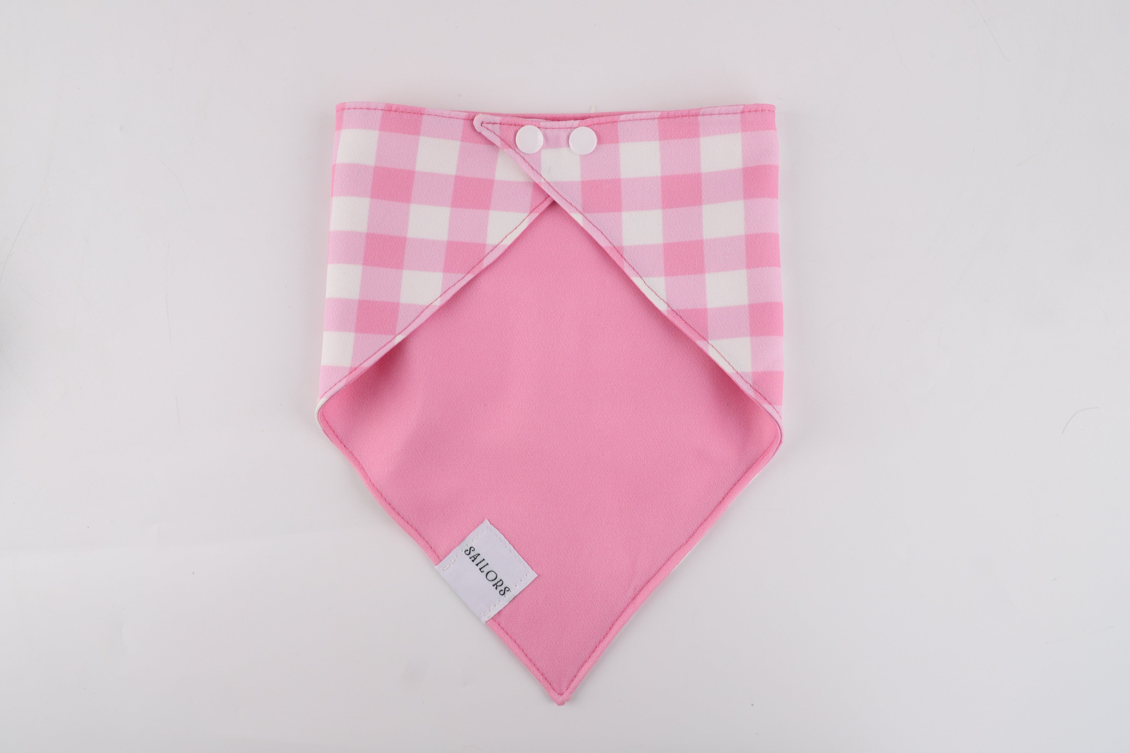 Pink Gingham Reversible Dog Bandana